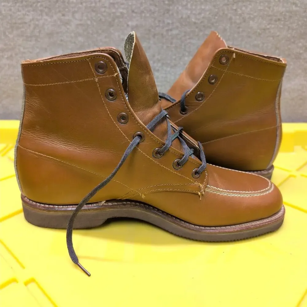 GH Bass Women's Brown Caramel Leather Boots Lace Up Size 6.5 A Vintage